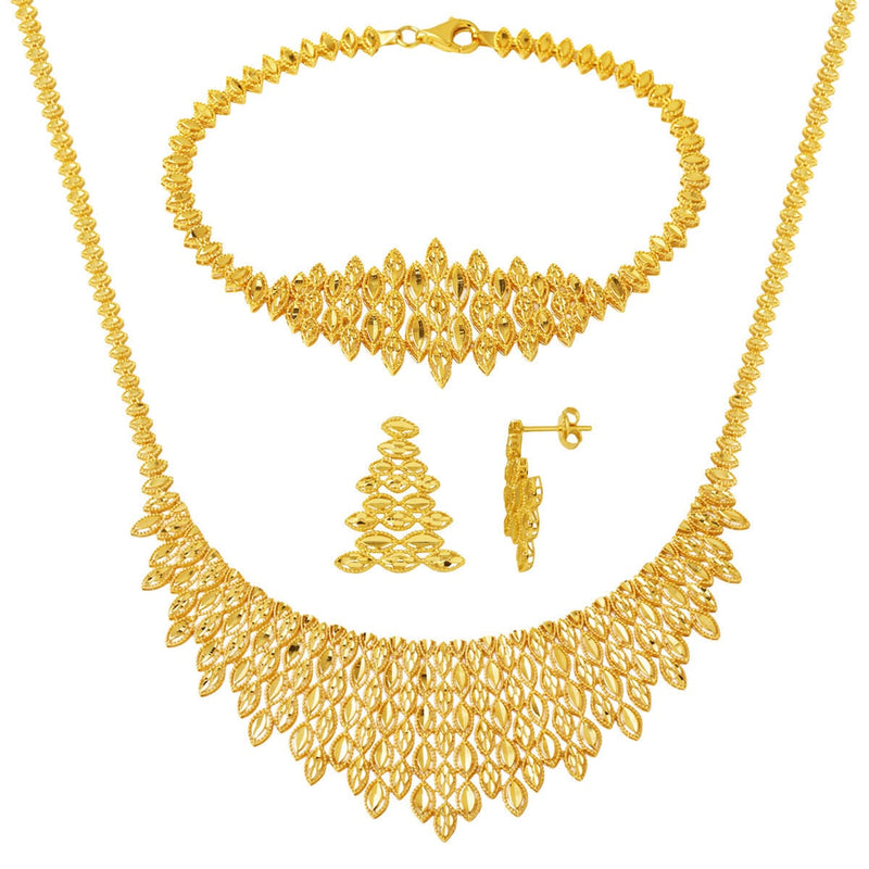 14K Yellow Gold Gilded Cleopatra Wedding Set