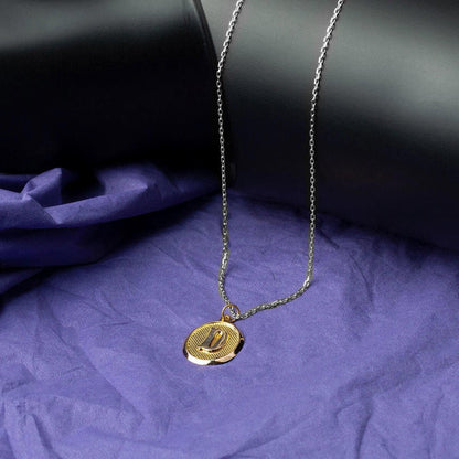 14K Yellow Gold Oval Initial D Pendant
