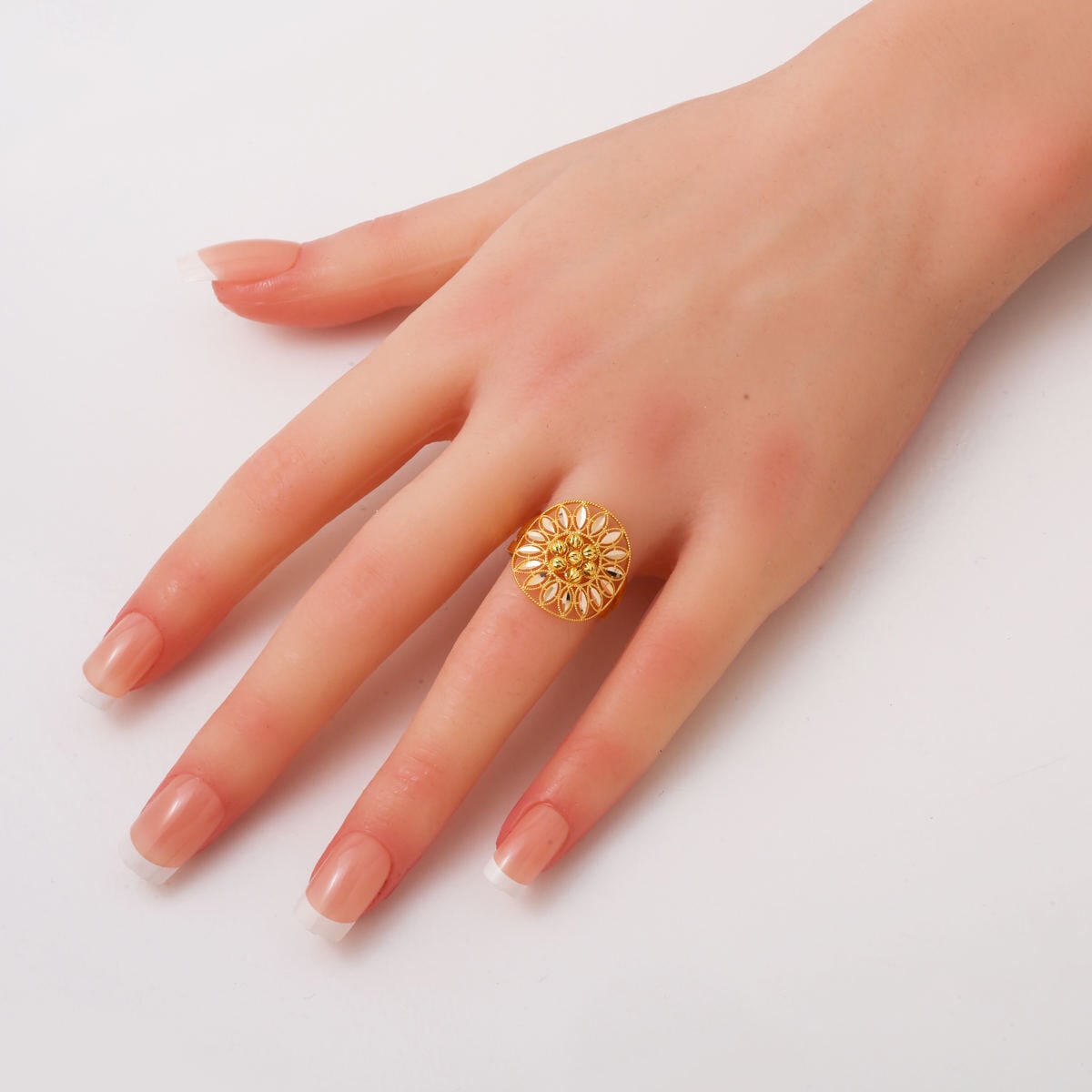 14K Yellow Gold Bud Sparkling Ring