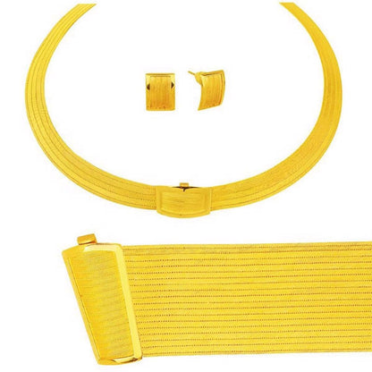 Yellow Sterling Silver 19 Row Trabzon Mesh Set