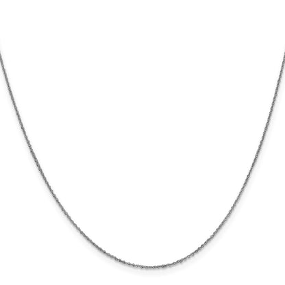 16 Inch 14K White Gold .8mm Sparkle Singapore Chain Necklace