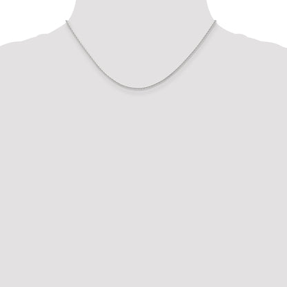 16 Inch 14K White Gold 1.3mm D/C Wheat Chain Necklace