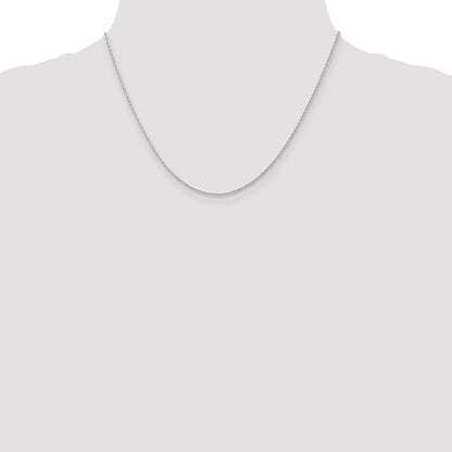 18 Inch 14K White Gold 1.3mm D/C Wheat Chain Necklace