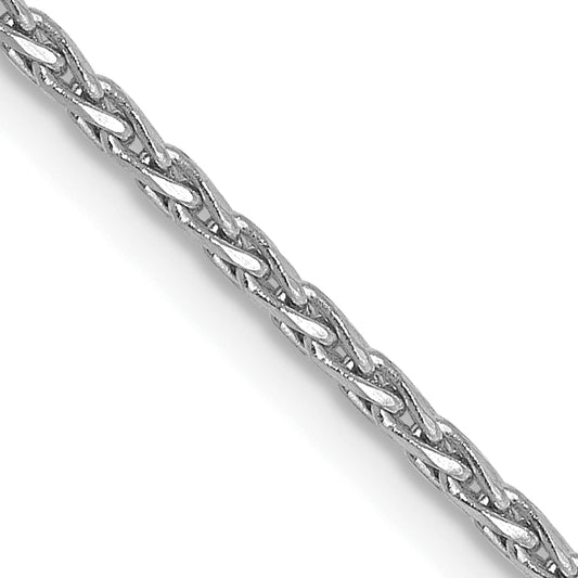 18 Inch 14K White Gold 1.3mm D/C Wheat Chain Necklace