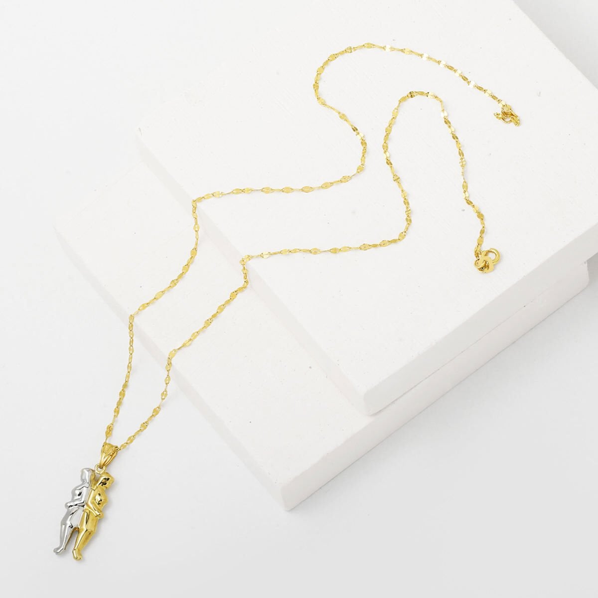 14K Yellow Gold Gemini Zodiac Necklace