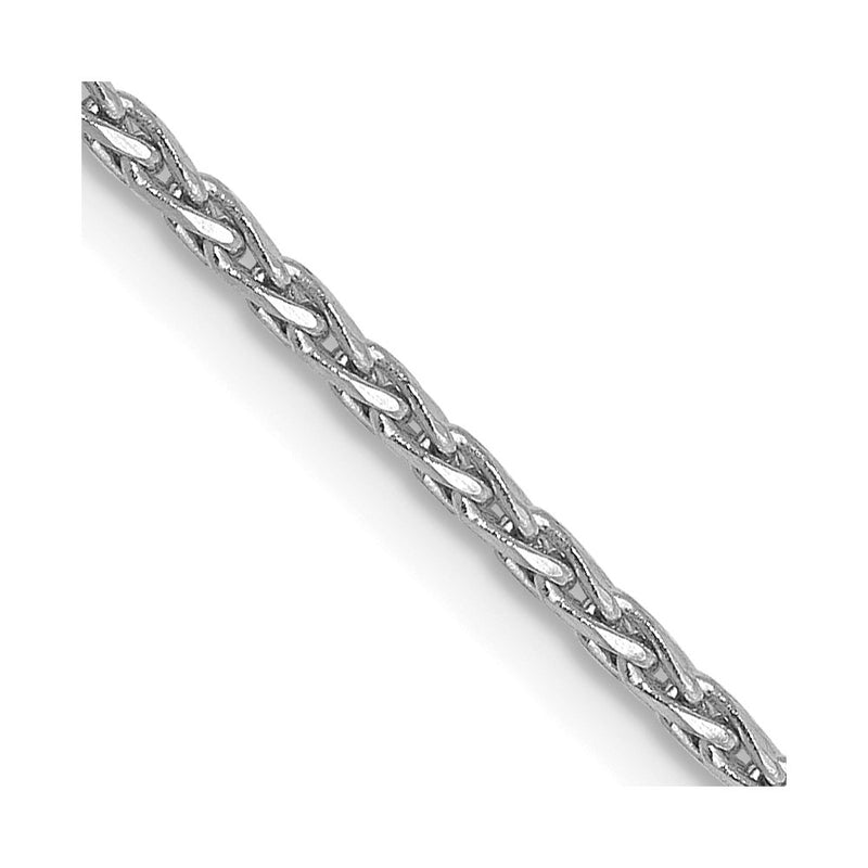 2 Inch 14K White Gold 1.3mm D/C Wheat Chain Necklace