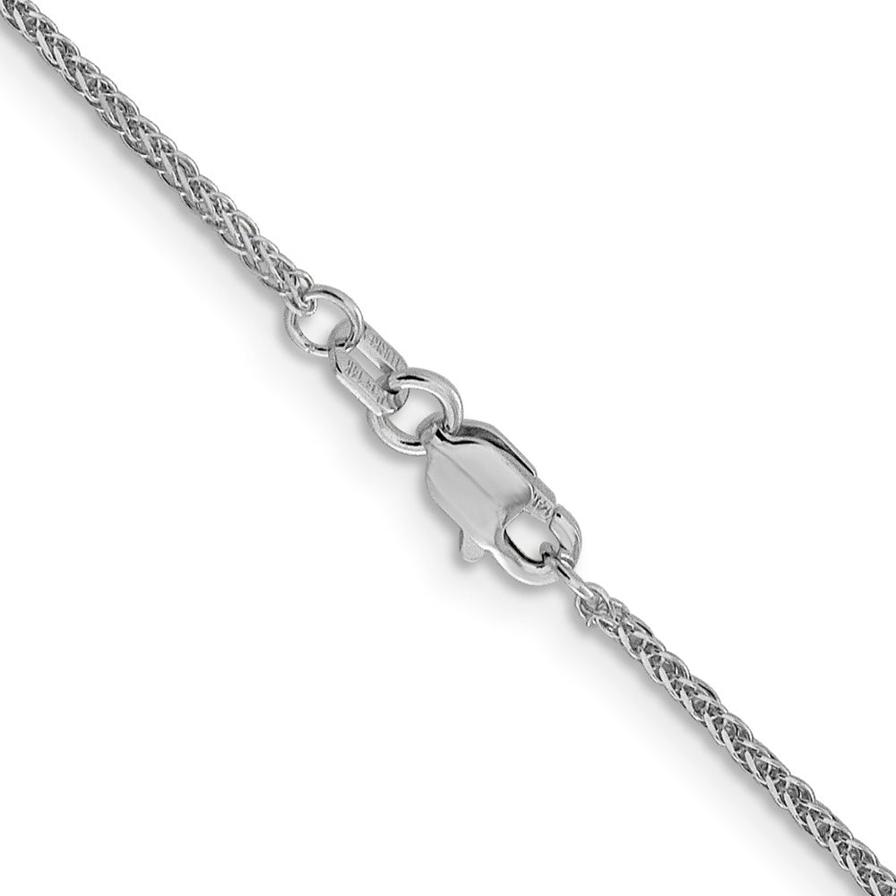 20 Inch 14K White Gold 1mm D/C Quadra Wheat Chain Necklace