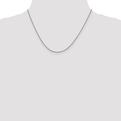 18 Inch 14K White Gold 1mm D/C Quadra Wheat Chain Necklace