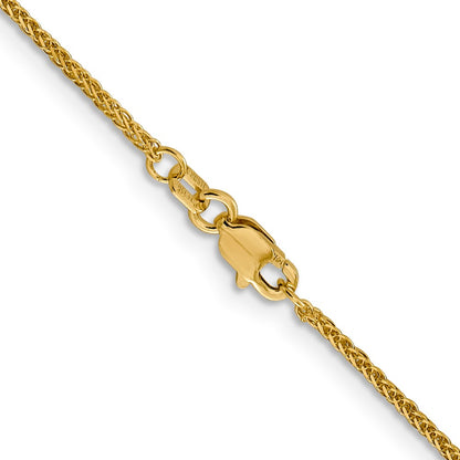 16 Inch 14K 1mm D/C Quadra Wheat Chain Necklace