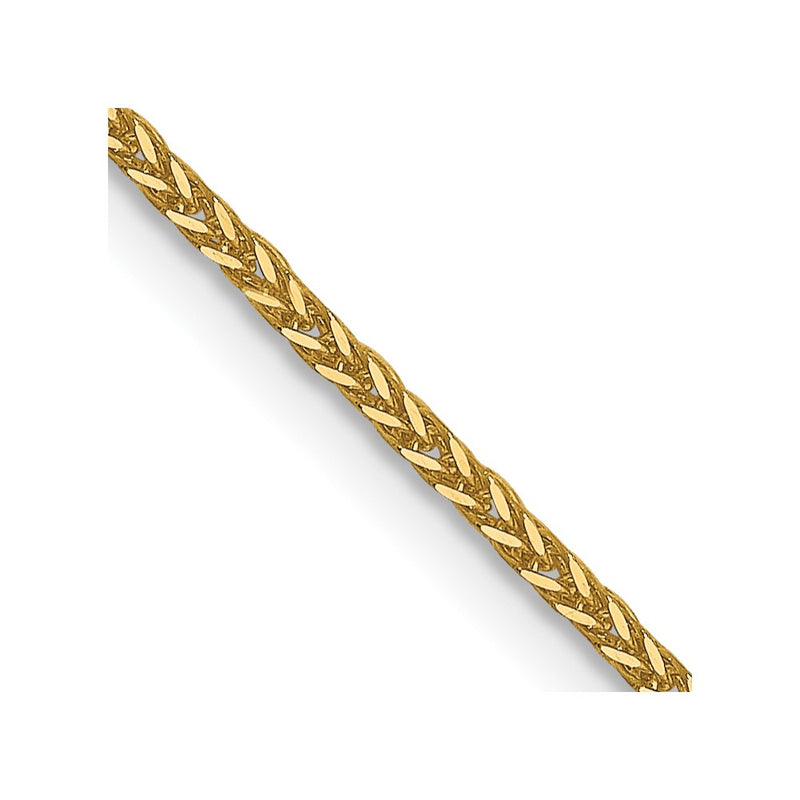 18 Inch 14K 1mm D/C Quadra Wheat Chain Necklace