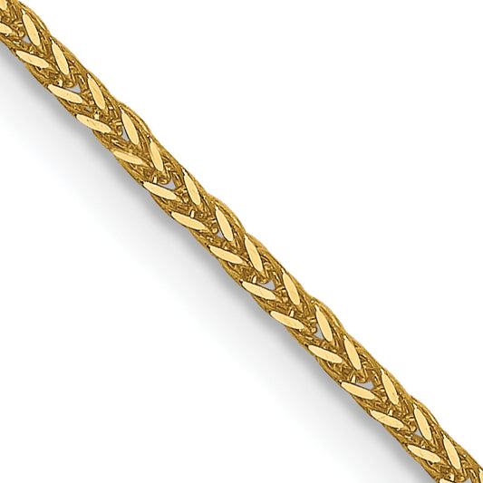 20 Inch 14K 1mm D/C Quadra Wheat Chain Necklace