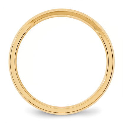 10k Yellow Gold 3mm Beveled Edge Comfort Fit Wedding Band Ring