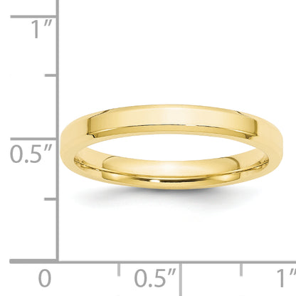 Solid 10K Yellow Gold 3mm Bevel Edge Comfort Fit Men's/Women's Wedding Band Ring Size 11.5