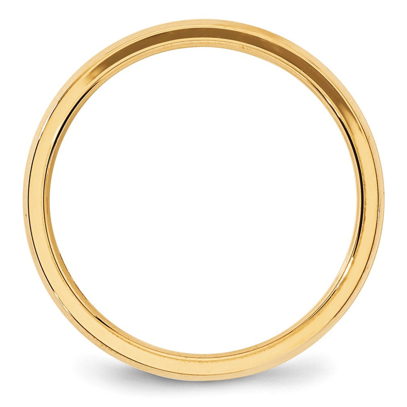 10k Yellow Gold 4mm Beveled Edge Comfort Fit Wedding Band Ring