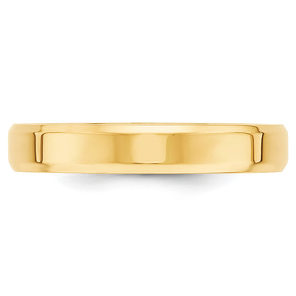 Solid 10K Yellow Gold 4mm Bevel Edge Comfort Fit Men's/Women's Wedding Band Ring Size 13.5