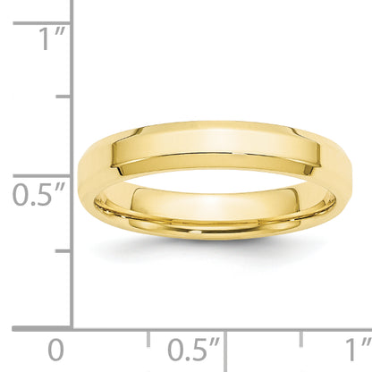Solid 10K Yellow Gold 4mm Bevel Edge Comfort Fit Men's/Women's Wedding Band Ring Size 10