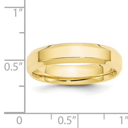 Solid 10K Yellow Gold 5mm Bevel Edge Comfort Fit Men's/Women's Wedding Band Ring Size 5