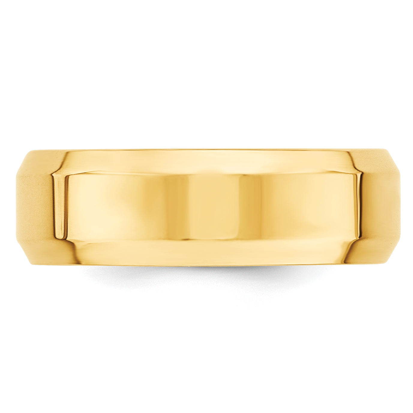 Solid 10K Yellow Gold 7mm Bevel Edge Comfort Fit Men's/Women's Wedding Band Ring Size 7.5
