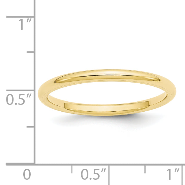 Solid 10K Yellow Gold 2mm Standard Comfort Fit Men's/Women's Wedding Band Ring Size 8