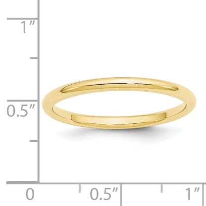 Solid 10K Yellow Gold 2mm Standard Comfort Fit Men's/Women's Wedding Band Ring Size 8