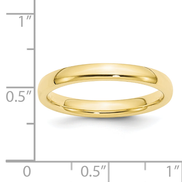 Solid 10K Yellow Gold 3mm Comfort Fit Men's/Women's Wedding Band Ring Size 4.5