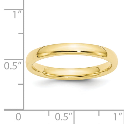Solid 10K Yellow Gold 3mm Comfort Fit Men's/Women's Wedding Band Ring Size 4.5