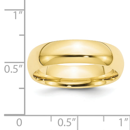 Solid 10K Yellow Gold 6mm Standard Comfort Fit Men's/Women's Wedding Band Ring Size 14
