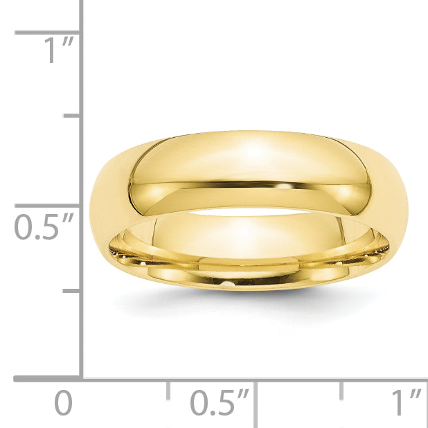 Solid 10K Yellow Gold 6mm Comfort Fit Men's/Women's Wedding Band Ring Size 5