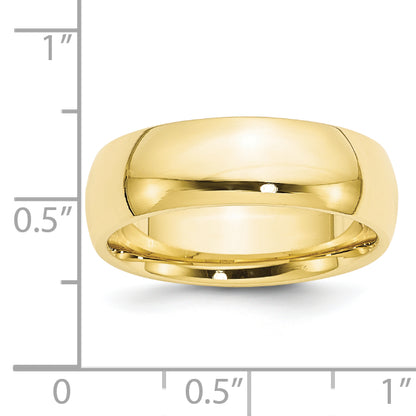 Solid 10K Yellow Gold 7mm Comfort Fit Men's/Women's Wedding Band Ring Size 11