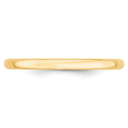 Solid 10K Yellow Gold 2mm Light Weight Comfort Fit Men's/Women's Wedding Band Ring Size 9.5
