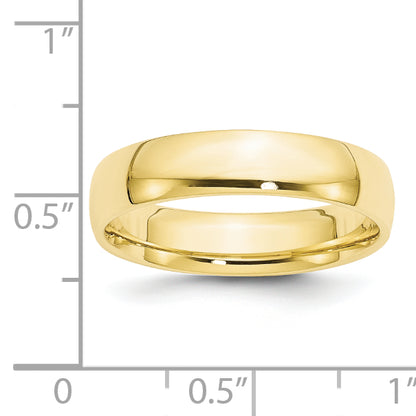 Solid 10K Yellow Gold 5mm Light Weight Comfort Fit Men's/Women's Wedding Band Ring Size 11.5