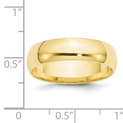 Solid 10K Yellow Gold 6mm Light Weight Comfort Fit Men's/Women's Wedding Band Ring Size 9.5