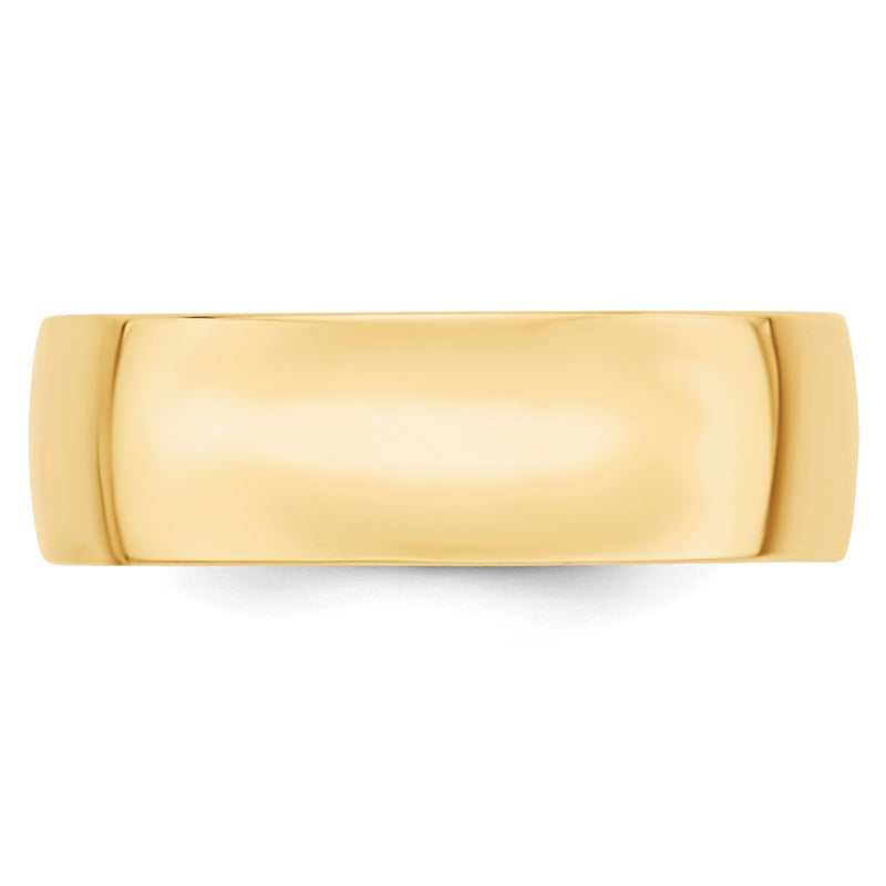 10k Yellow Gold 7mm Lightweight Comfort Fit Wedding Band Ring