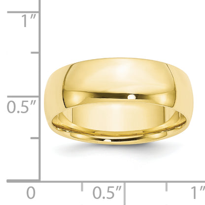 Solid 10K Yellow Gold 7mm Light Weight Comfort Fit Men's/Women's Wedding Band Ring Size 10.5