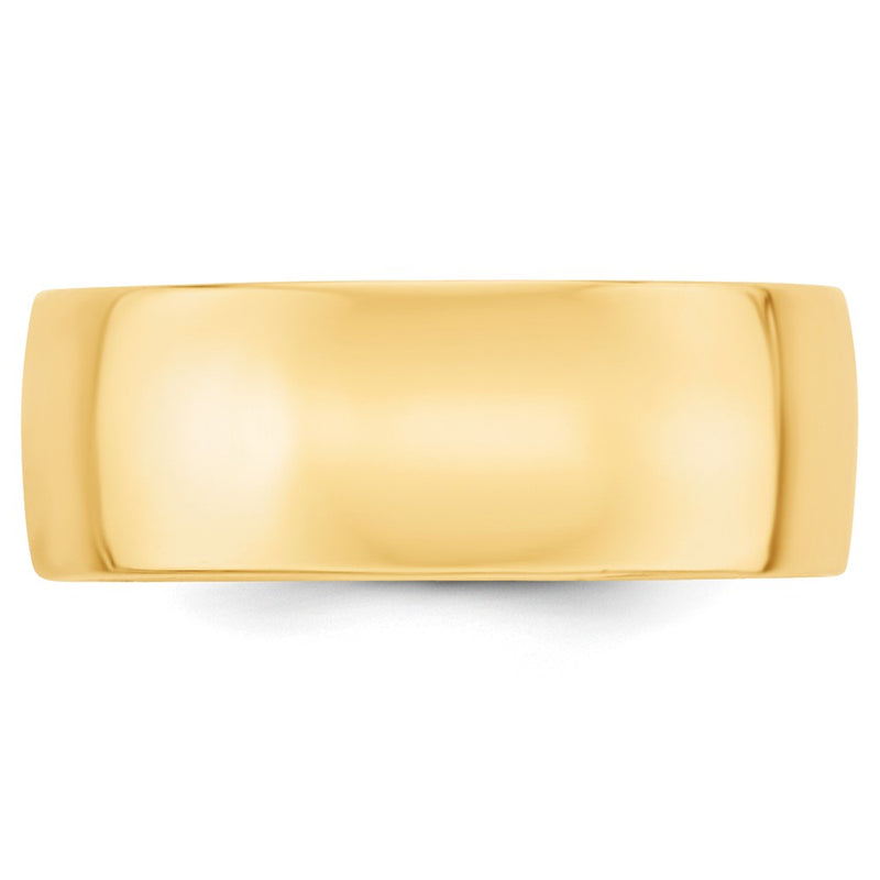 10k Yellow Gold 8mm Lightweight Comfort Fit Wedding Band Ring