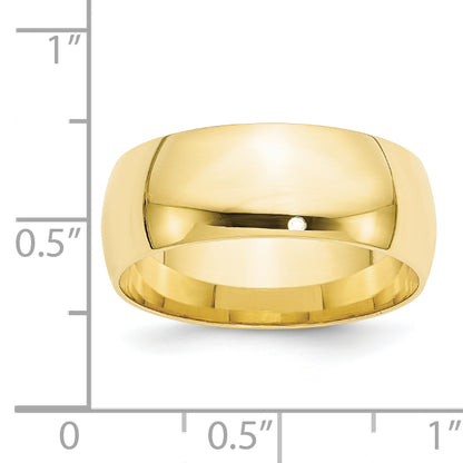 Solid 10K Yellow Gold 8mm Light Weight Comfort Fit Men's/Women's Wedding Band Ring Size 6.5