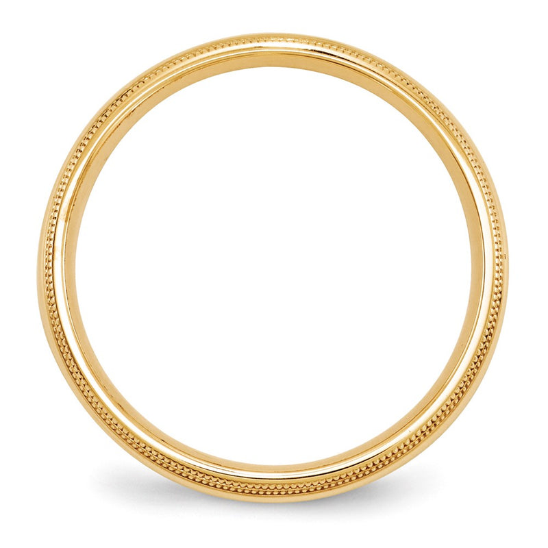 10k Yellow Gold 5mm Double Milgrain Comfort Fit Wedding Band Ring