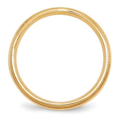Solid 10K Yellow Gold 5mm Double Milgrain Comfort Fit Men's/Women's Wedding Band Ring Size 10
