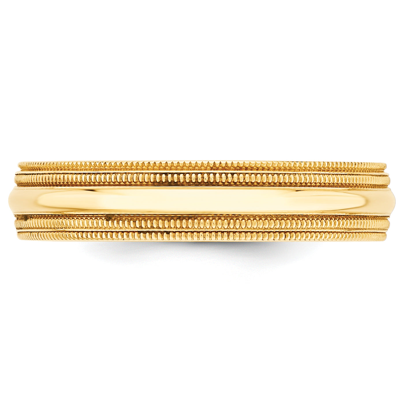 Solid 10K Yellow Gold 5mm Double Milgrain Comfort Fit Men's/Women's Wedding Band Ring Size 10