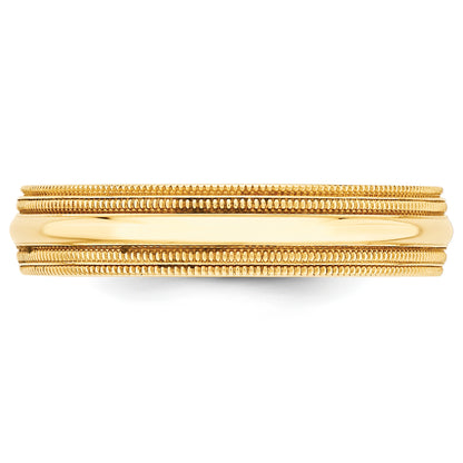 Solid 10K Yellow Gold 5mm Double Milgrain Comfort Fit Men's/Women's Wedding Band Ring Size 10
