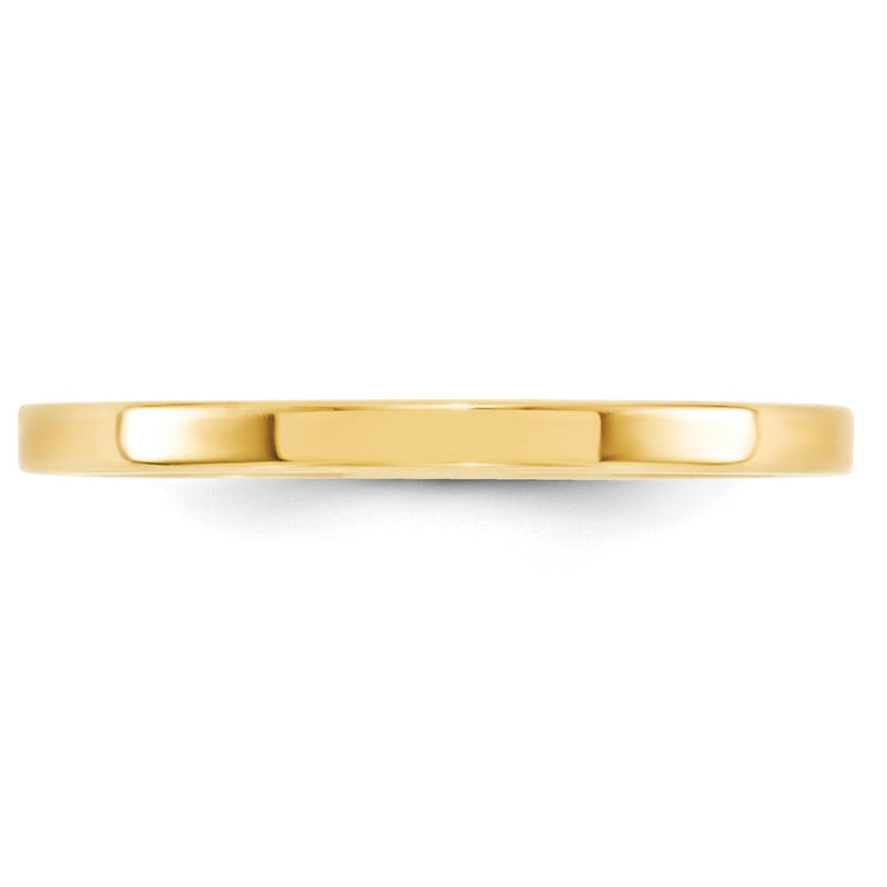 10k Yellow Gold 2mm Standard Weight Flat Comfort Fit Wedding Band Ring