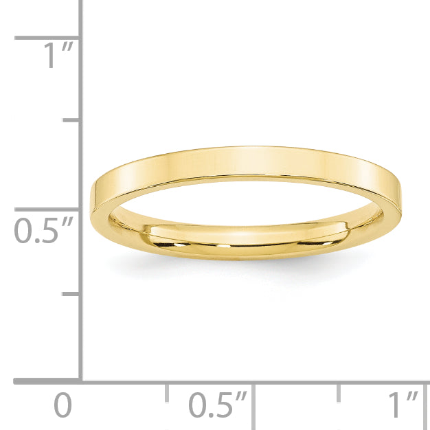 Solid 10K Yellow Gold 2.5mm Standard Flat Comfort Fit Men's/Women's Wedding Band Ring Size 13.5