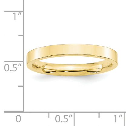 Solid 10K Yellow Gold 3mm Standard Flat Comfort Fit Men's/Women's Wedding Band Ring Size 12