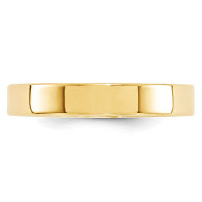 10k Yellow Gold 4mm Standard Weight Flat Comfort Fit Wedding Band Ring