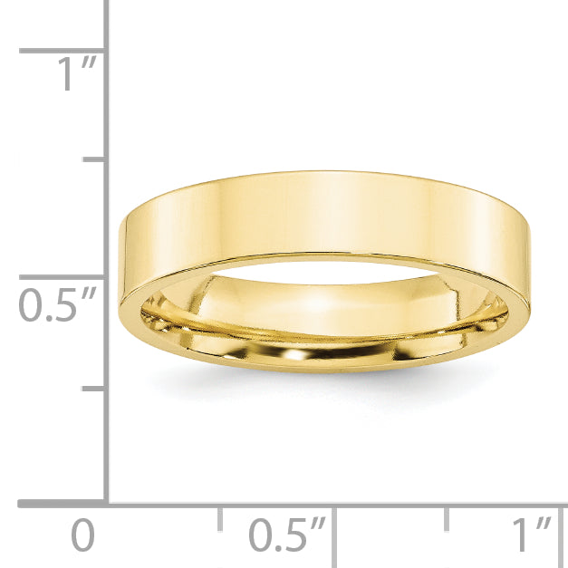 Solid 10K Yellow Gold 5mm Standard Flat Comfort Fit Men's/Women's Wedding Band Ring Size 10