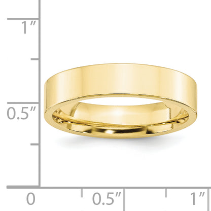 Solid 10K Yellow Gold 5mm Standard Flat Comfort Fit Men's/Women's Wedding Band Ring Size 14