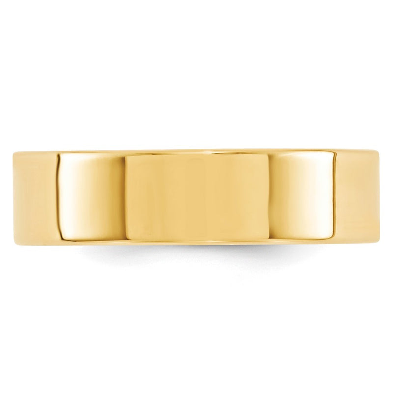 10k Yellow Gold 6mm Standard Weight Flat Comfort Fit Wedding Band Ring