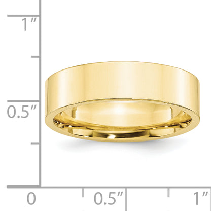 Solid 10K Yellow Gold 6mm Standard Flat Comfort Fit Men's/Women's Wedding Band Ring Size 11