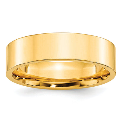 Solid 10K Yellow Gold 6mm Standard Flat Comfort Fit Men's/Women's Wedding Band Ring Size 11