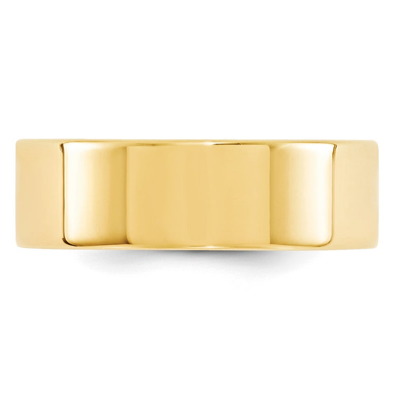 10k Yellow Gold 7mm Standard Weight Flat Comfort Fit Wedding Band Ring